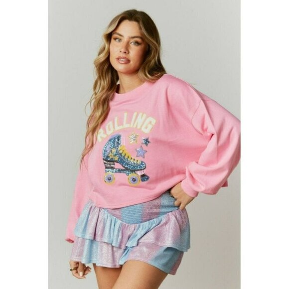 Making Magic Sparkle Tiered Shorts in Purple Blue - Picture 5 of 9